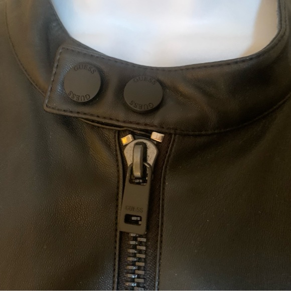 Authentic GUESS Faux Leather Biker Jacket - Picture 6 of 9